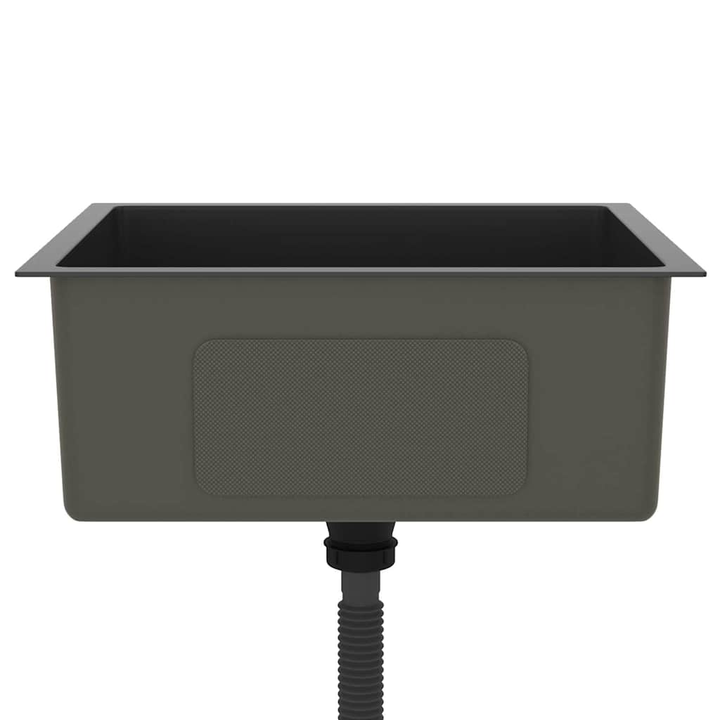 vidaXL Handmade Kitchen Sink Black Stainless Steel