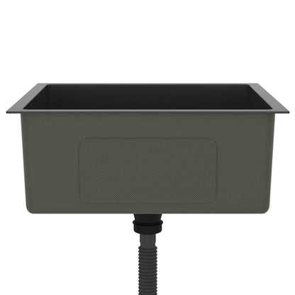 vidaXL Handmade Kitchen Sink Black Stainless Steel