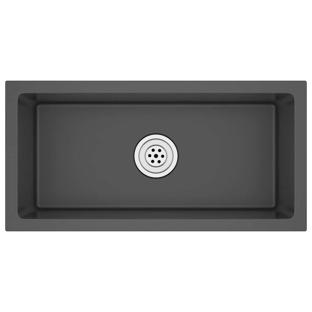 vidaXL Handmade Kitchen Sink Black Stainless Steel