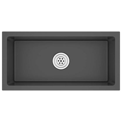 vidaXL Handmade Kitchen Sink Black Stainless Steel