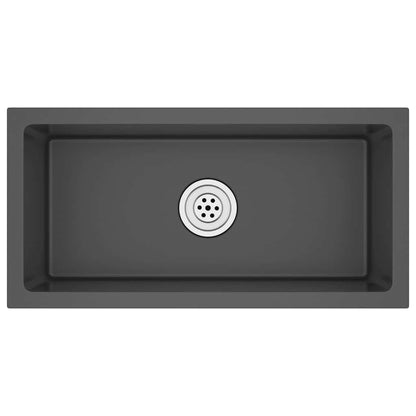 vidaXL Handmade Kitchen Sink Black Stainless Steel