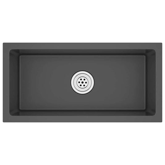 vidaXL Handmade Kitchen Sink Black Stainless Steel