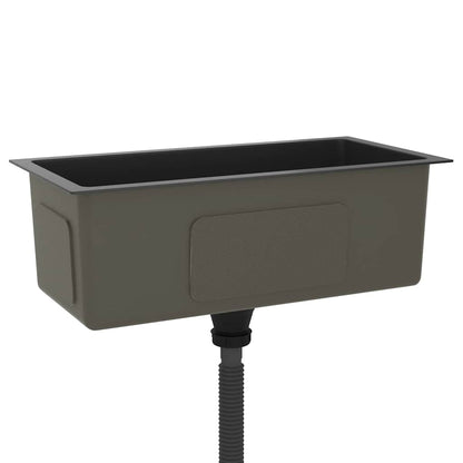 vidaXL Handmade Kitchen Sink Black Stainless Steel