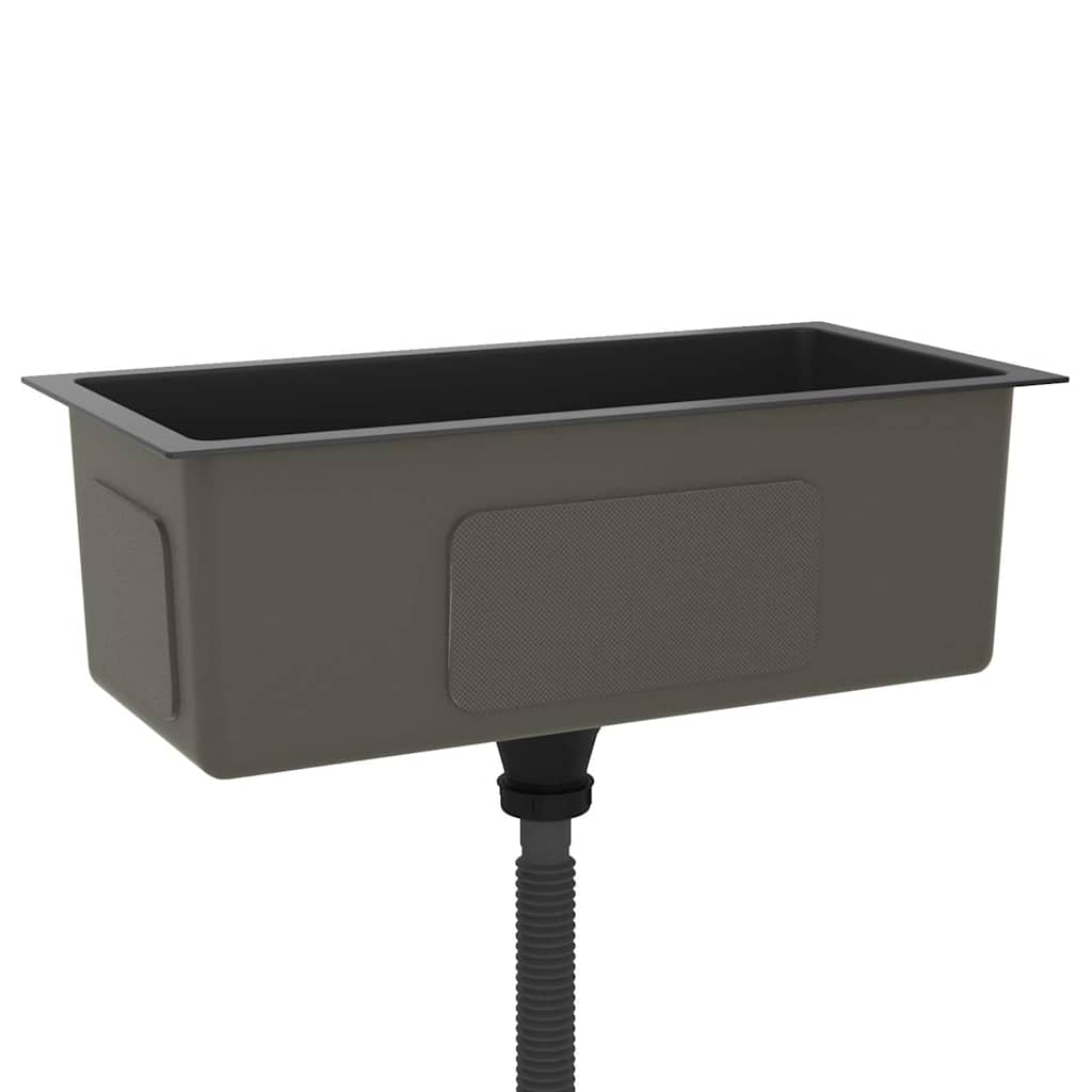 vidaXL Handmade Kitchen Sink Black Stainless Steel