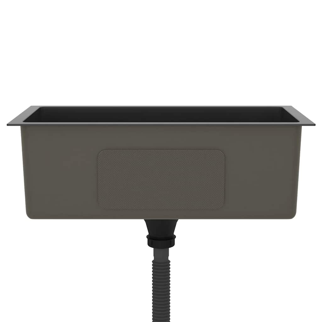 vidaXL Handmade Kitchen Sink Black Stainless Steel