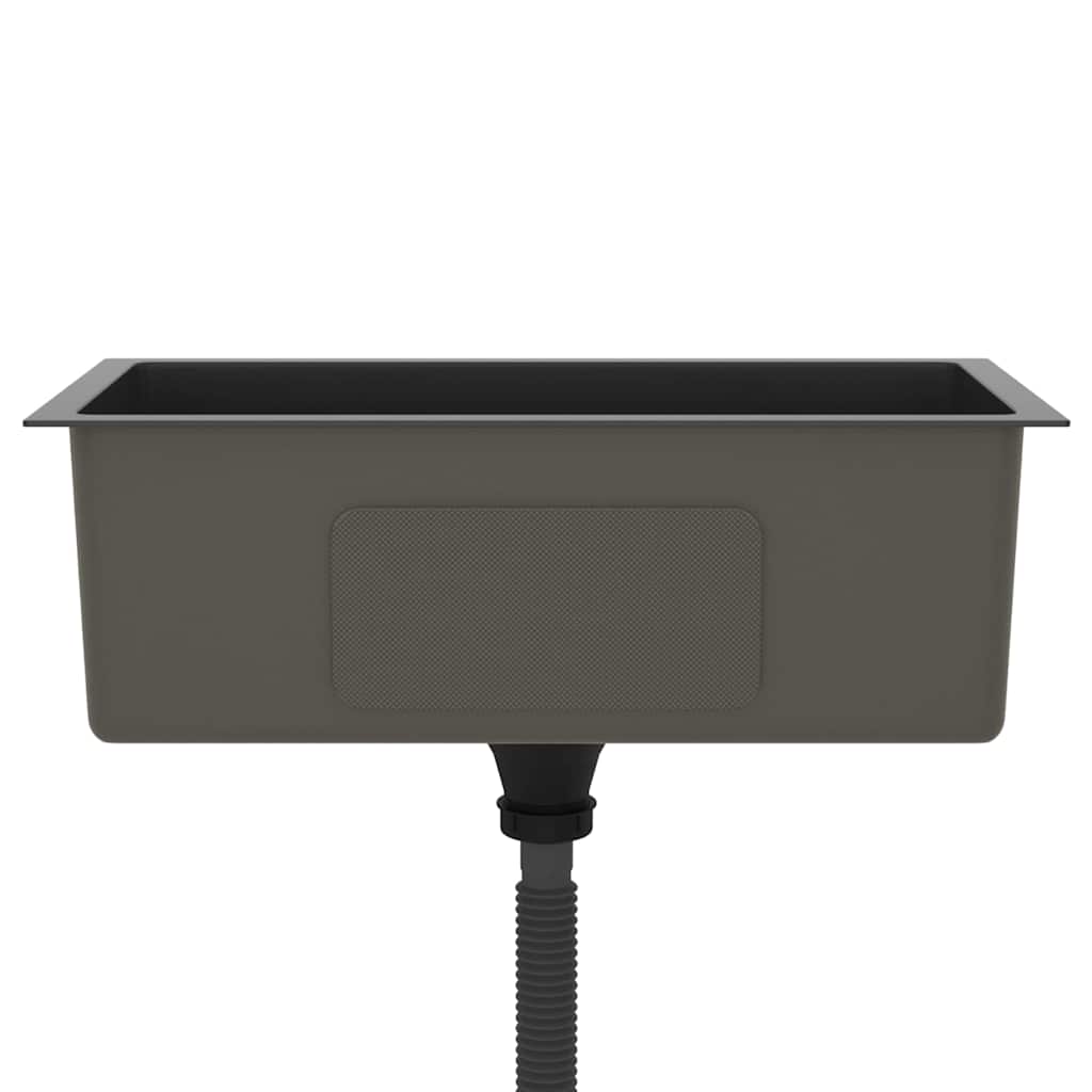 vidaXL Handmade Kitchen Sink Black Stainless Steel