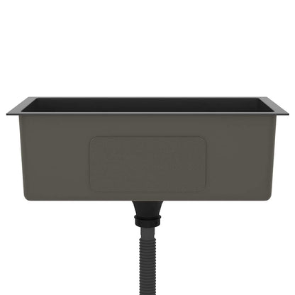 vidaXL Handmade Kitchen Sink Black Stainless Steel