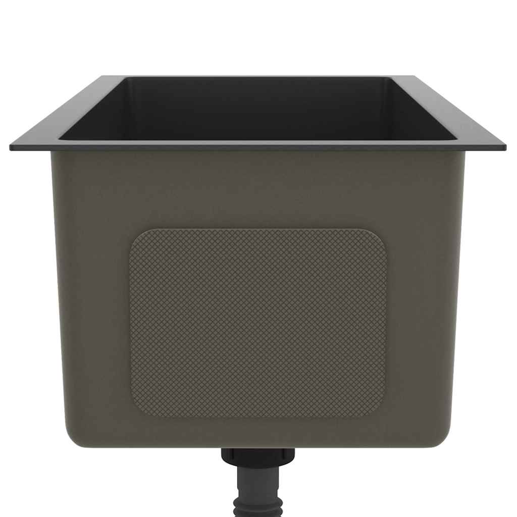 vidaXL Handmade Kitchen Sink Black Stainless Steel