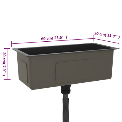 vidaXL Handmade Kitchen Sink Black Stainless Steel