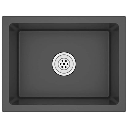 vidaXL Handmade Kitchen Sink Black Stainless Steel