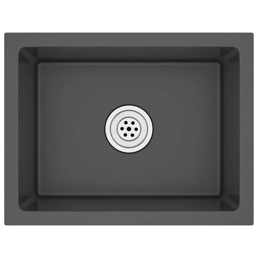 vidaXL Handmade Kitchen Sink Black Stainless Steel