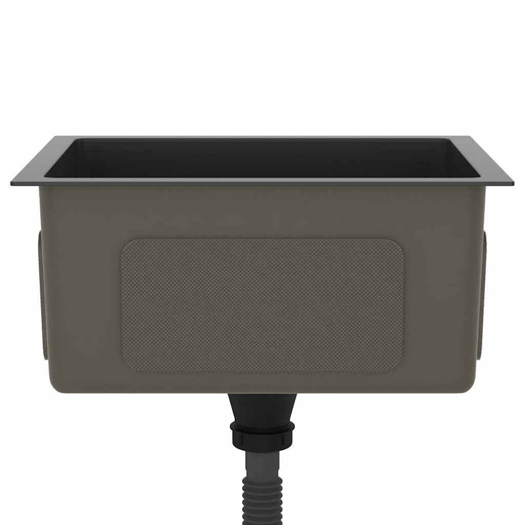 vidaXL Handmade Kitchen Sink Black Stainless Steel