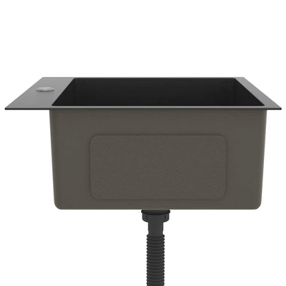 vidaXL Handmade Kitchen Sink Black Stainless Steel