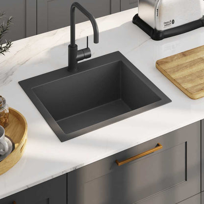 vidaXL Handmade Kitchen Sink Black Stainless Steel