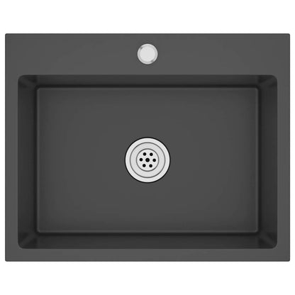 vidaXL Handmade Kitchen Sink Black Stainless Steel