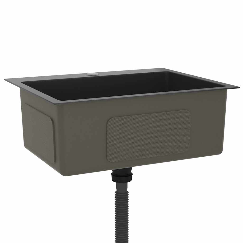 vidaXL Handmade Kitchen Sink Black Stainless Steel