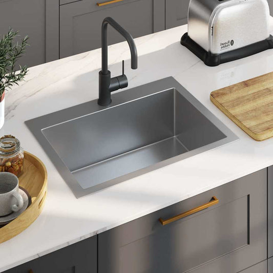 vidaXL Handmade Kitchen Sink Stainless Steel