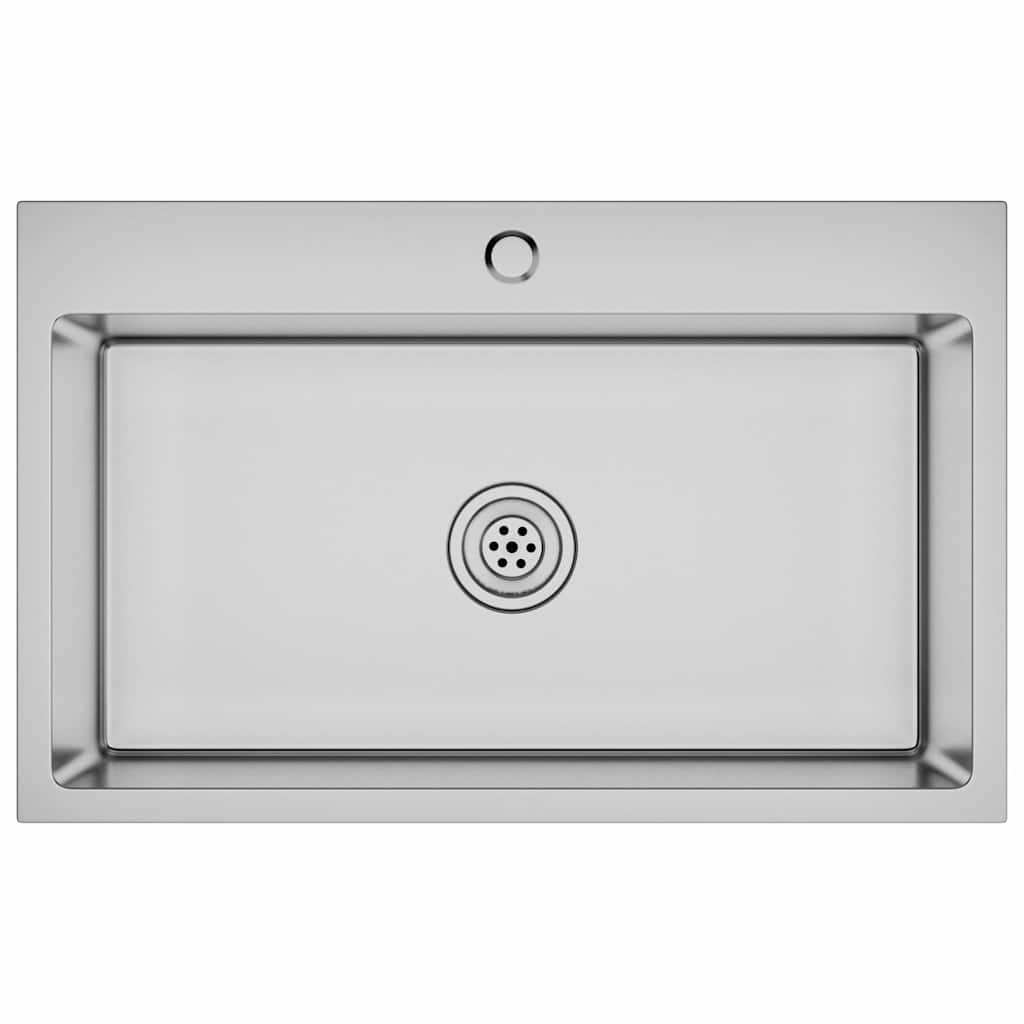 vidaXL Handmade Kitchen Sink Stainless Steel