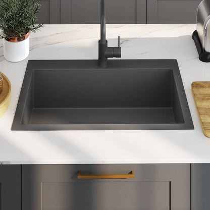 vidaXL Handmade Kitchen Sink Black Stainless Steel