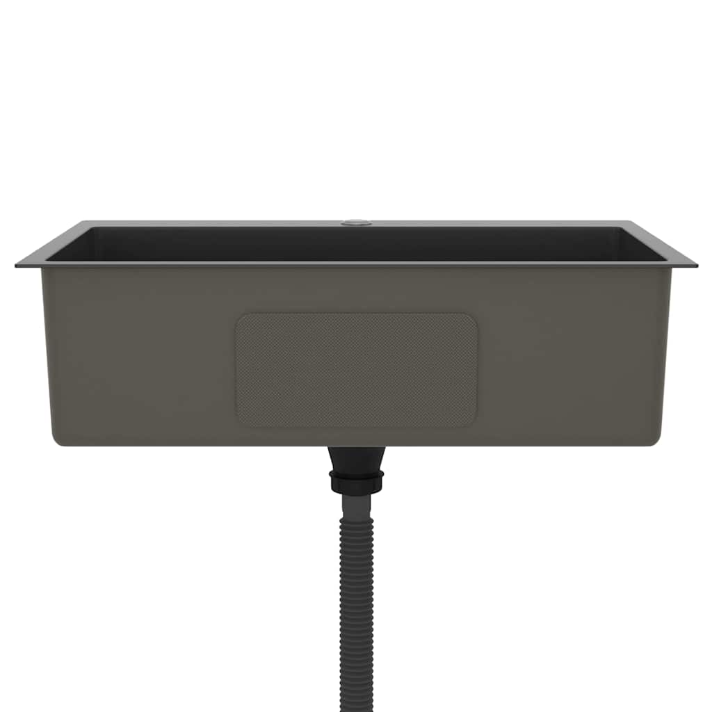 vidaXL Handmade Kitchen Sink Black Stainless Steel