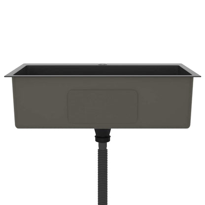 vidaXL Handmade Kitchen Sink Black Stainless Steel