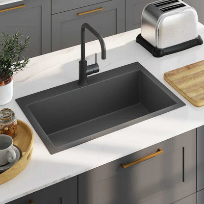 vidaXL Handmade Kitchen Sink Black Stainless Steel