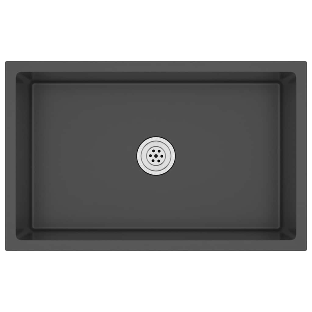vidaXL Handmade Kitchen Sink Black Stainless Steel