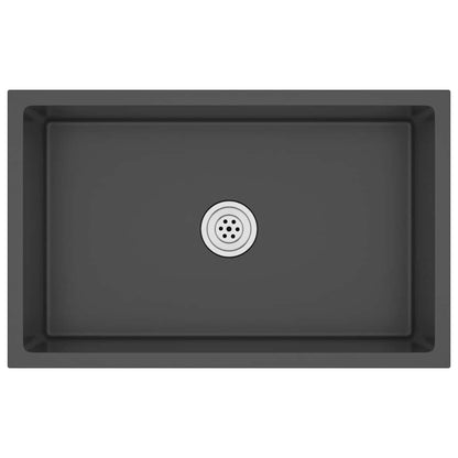 vidaXL Handmade Kitchen Sink Black Stainless Steel