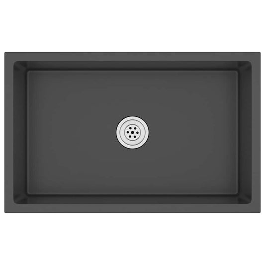 vidaXL Handmade Kitchen Sink Black Stainless Steel