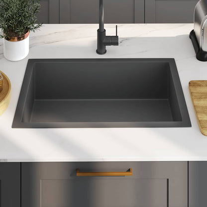 vidaXL Handmade Kitchen Sink Black Stainless Steel