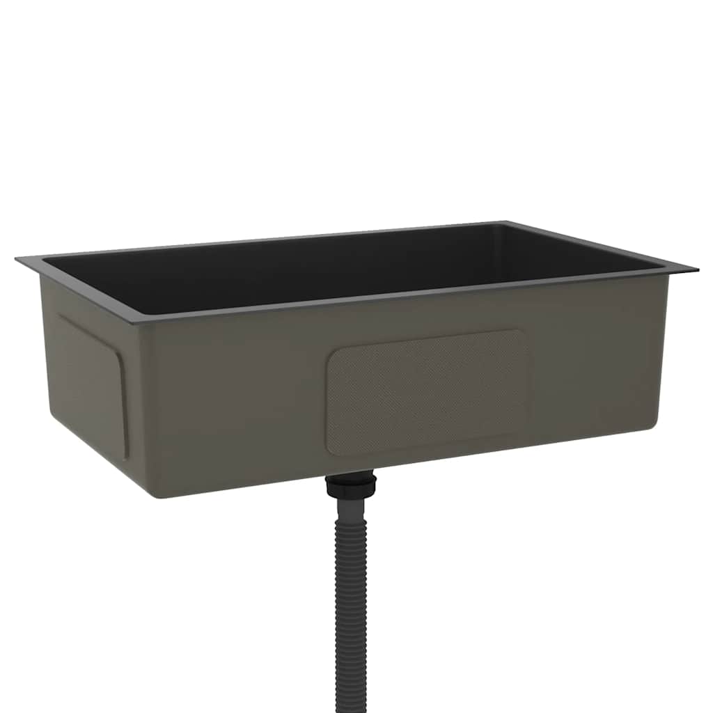 vidaXL Handmade Kitchen Sink Black Stainless Steel
