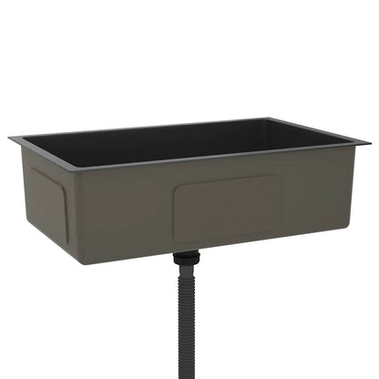 vidaXL Handmade Kitchen Sink Black Stainless Steel