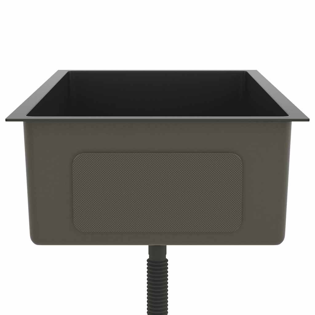 vidaXL Handmade Kitchen Sink Black Stainless Steel