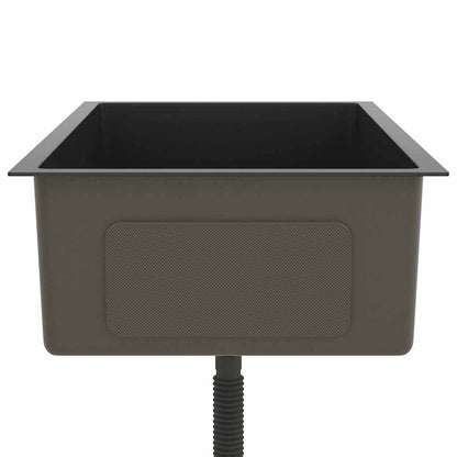 vidaXL Handmade Kitchen Sink Black Stainless Steel