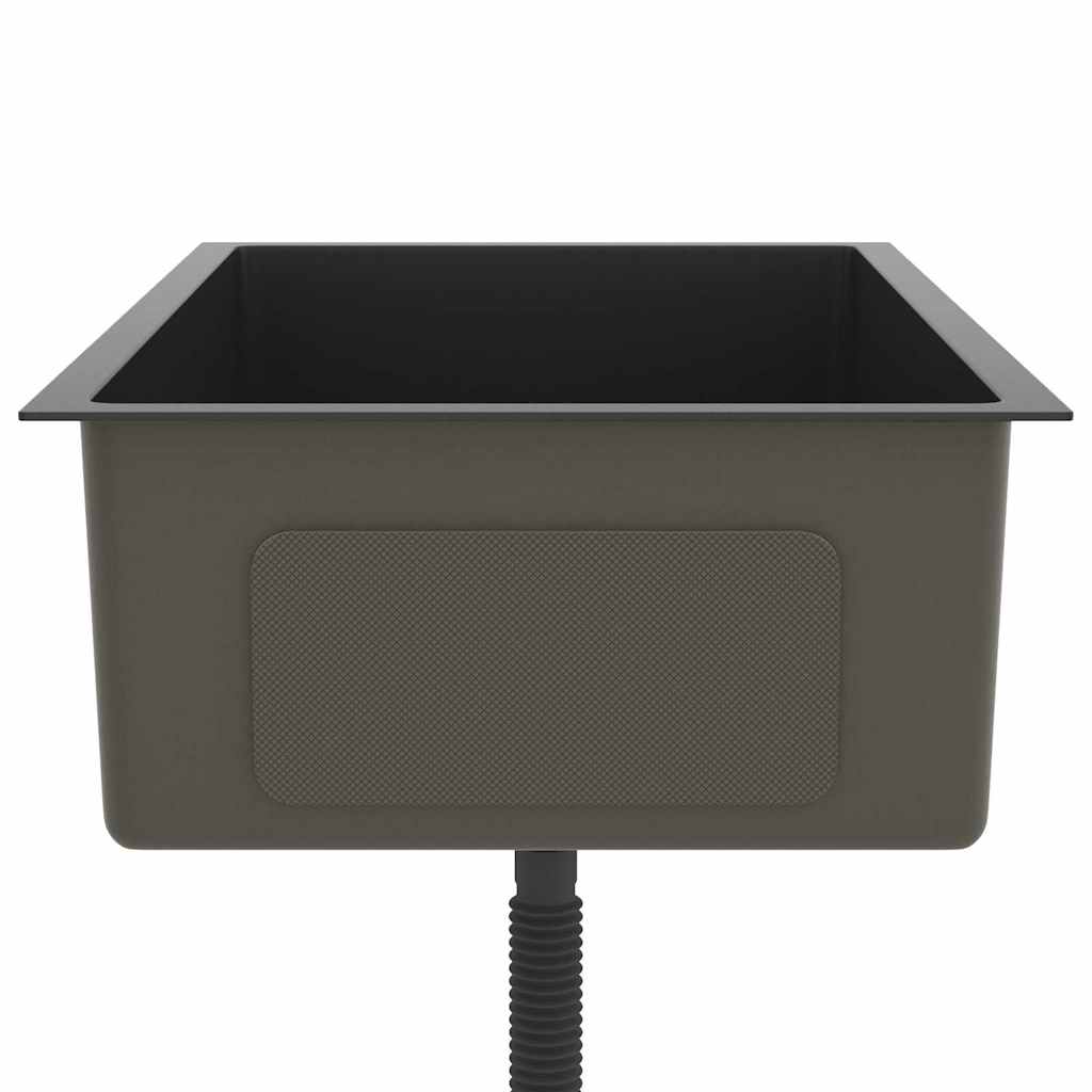 vidaXL Handmade Kitchen Sink Black Stainless Steel