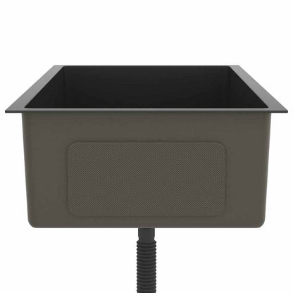 vidaXL Handmade Kitchen Sink Black Stainless Steel