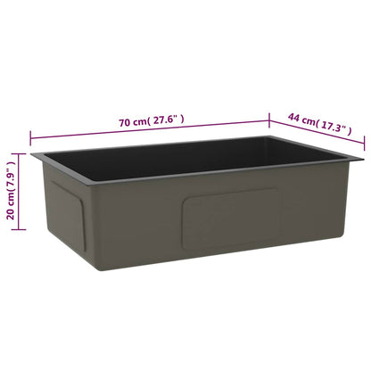 vidaXL Handmade Kitchen Sink Black Stainless Steel