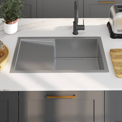 vidaXL Handmade Kitchen Sink Stainless Steel