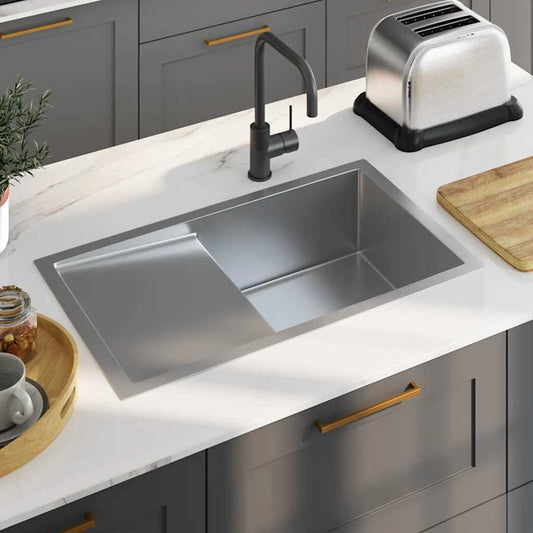 vidaXL Handmade Kitchen Sink Stainless Steel