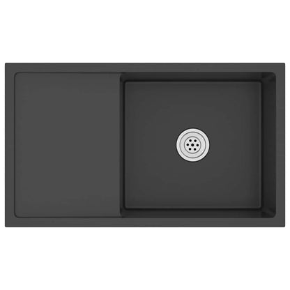vidaXL Handmade Kitchen Sink Black Stainless Steel