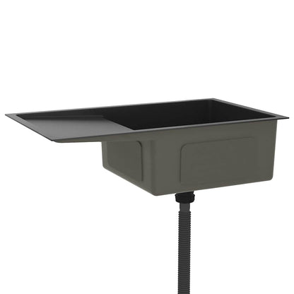 vidaXL Handmade Kitchen Sink Black Stainless Steel
