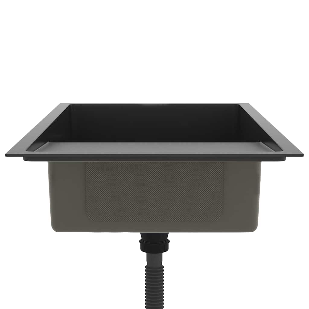 vidaXL Handmade Kitchen Sink Black Stainless Steel