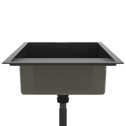 vidaXL Handmade Kitchen Sink Black Stainless Steel
