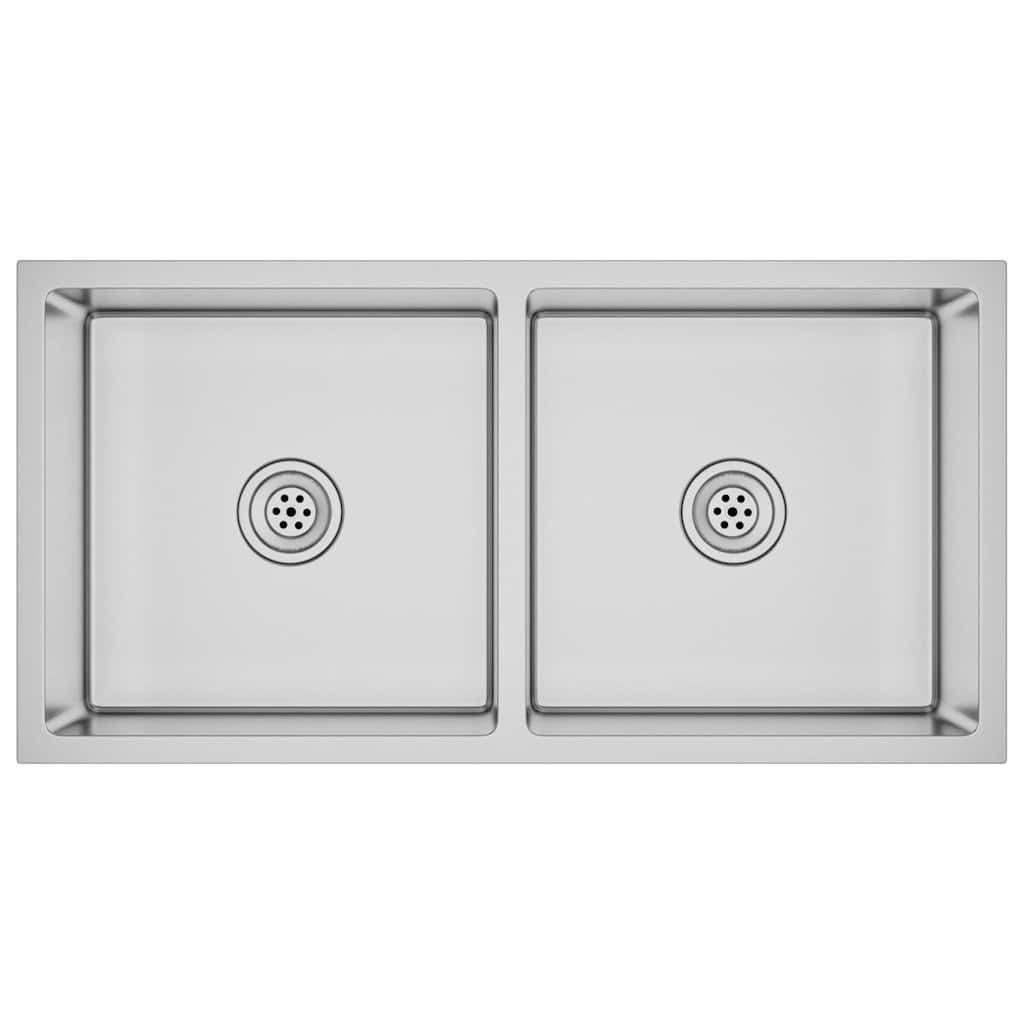 vidaXL Handmade Kitchen Sink Stainless Steel