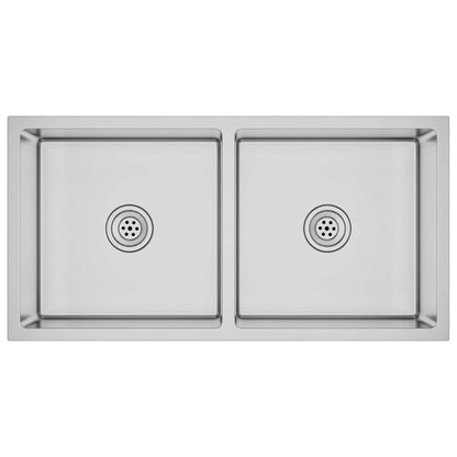 vidaXL Handmade Kitchen Sink Stainless Steel