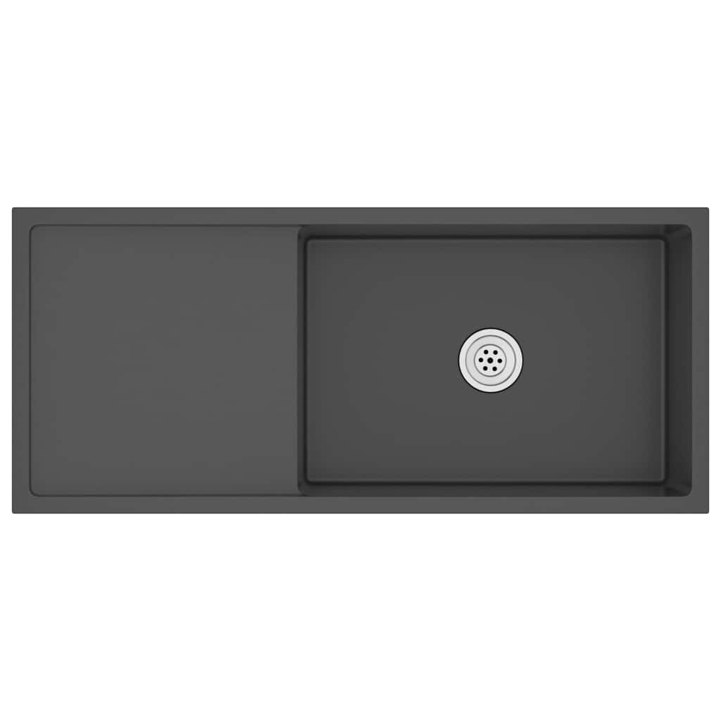 vidaXL Handmade Kitchen Sink Black Stainless Steel