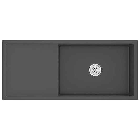vidaXL Handmade Kitchen Sink Black Stainless Steel