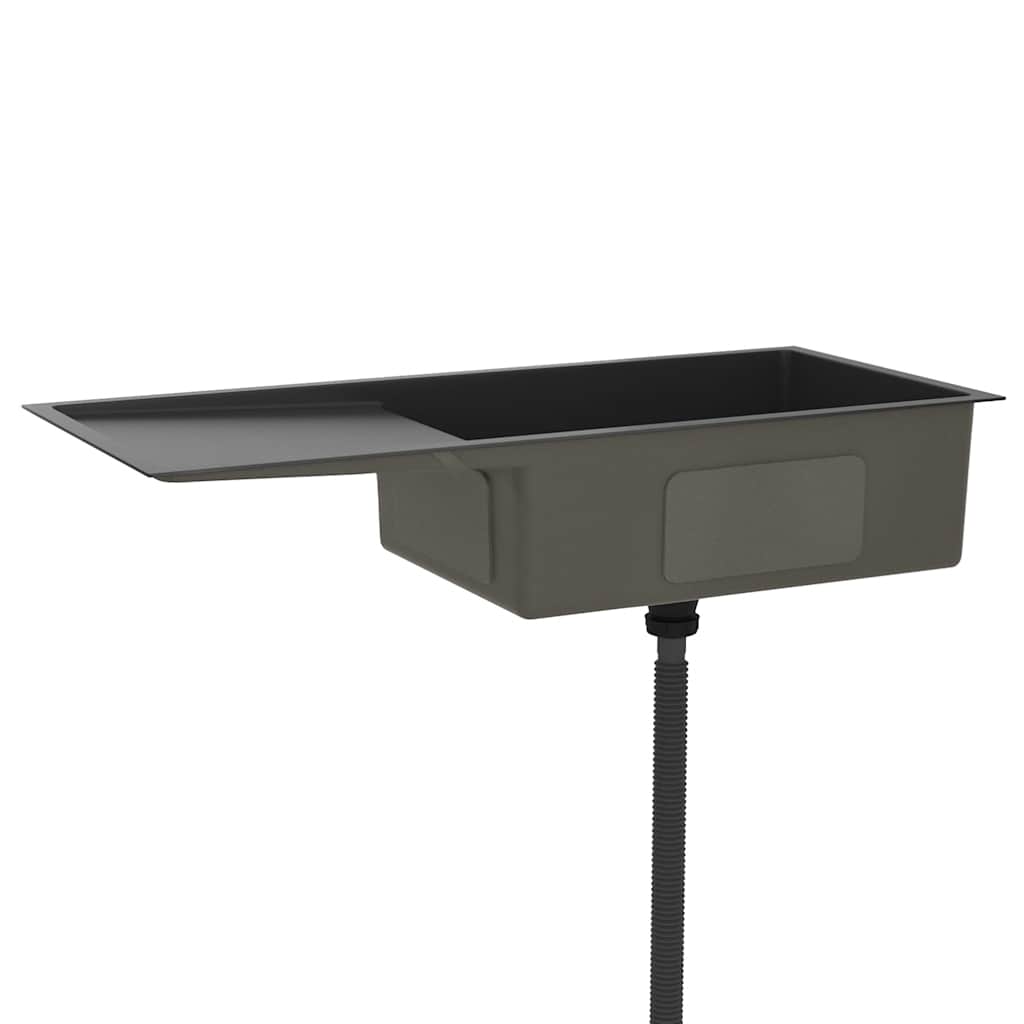 vidaXL Handmade Kitchen Sink Black Stainless Steel