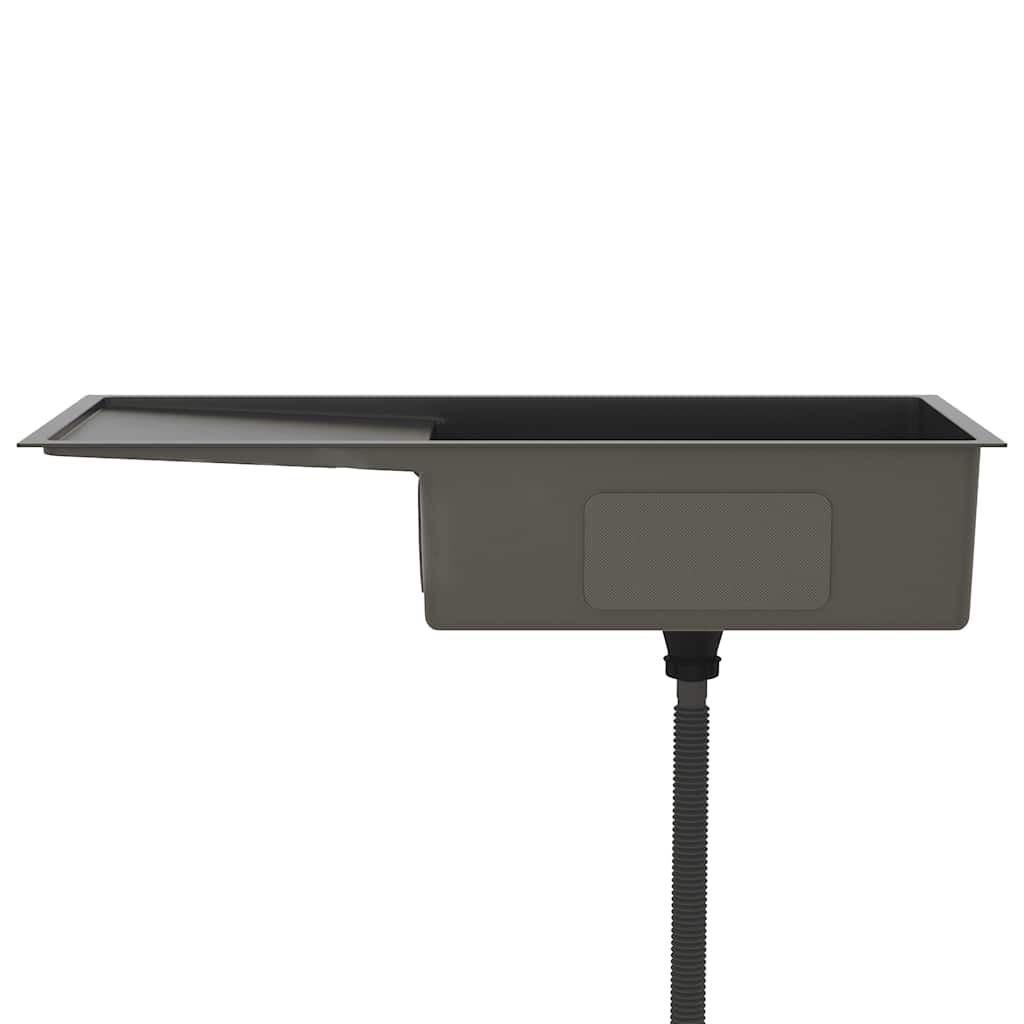 vidaXL Handmade Kitchen Sink Black Stainless Steel