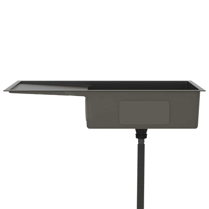 vidaXL Handmade Kitchen Sink Black Stainless Steel